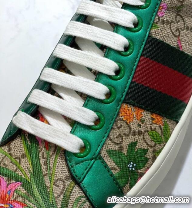 Best Quality Gucci GG Flora Ace Sneakers 603172 Green 2020