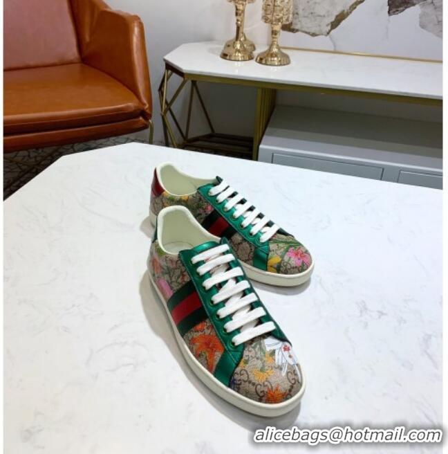 Best Quality Gucci GG Flora Ace Sneakers 603172 Green 2020