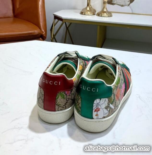 Best Quality Gucci GG Flora Ace Sneakers 603172 Green 2020