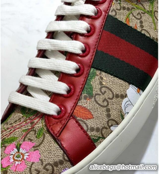 Shop Cheap Gucci GG Flora Ace Sneakers 603172 Red 2020