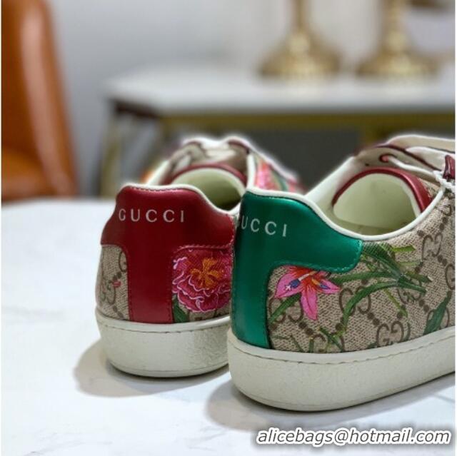 Shop Cheap Gucci GG Flora Ace Sneakers 603172 Red 2020