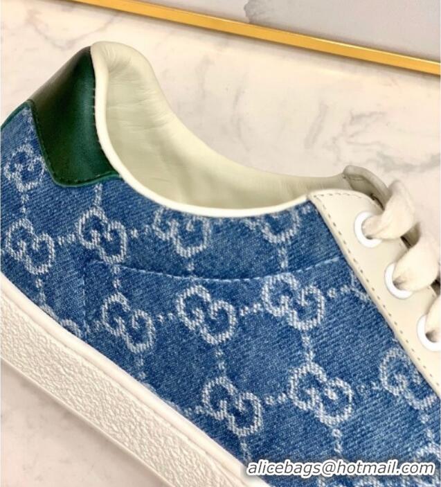 Discounts Classic Gucci GG Canvas Ace Sneakers 71412 ‎‎Denim Blue 2020