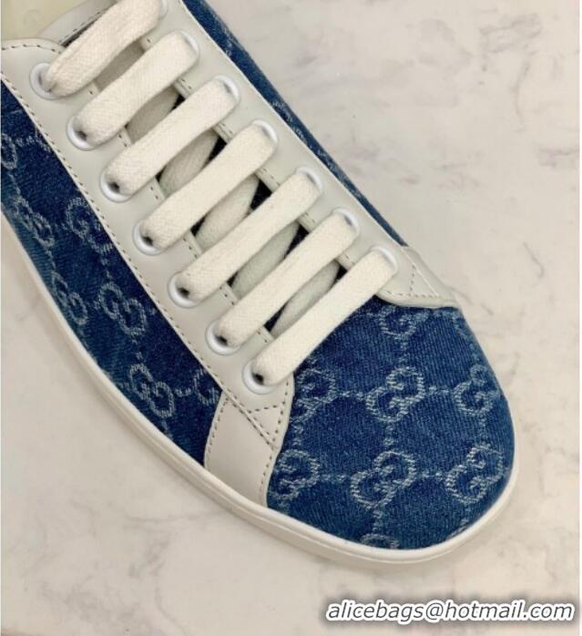 Discounts Classic Gucci GG Canvas Ace Sneakers 71412 ‎‎Denim Blue 2020