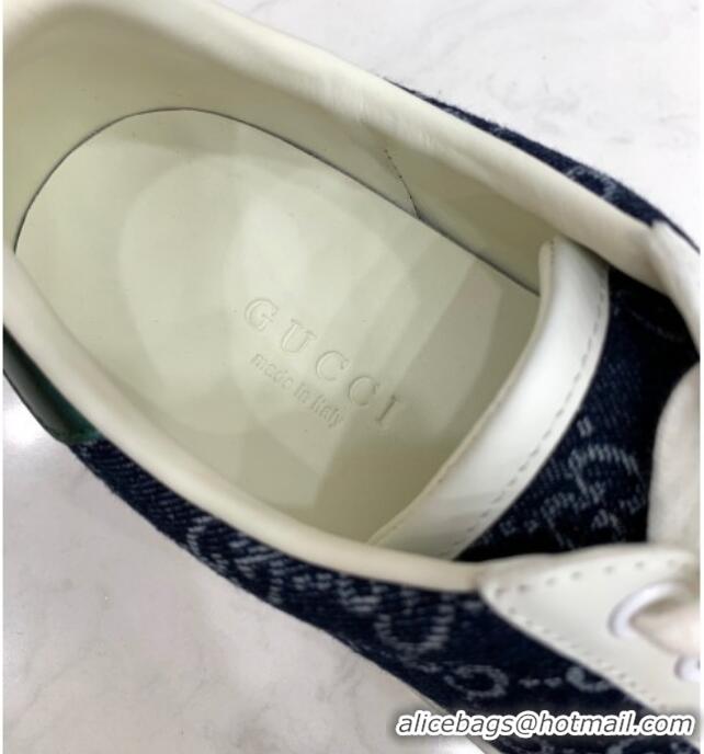 Original Cheap Gucci GG Canvas Ace Sneakers 71412 Navy Blue 2020