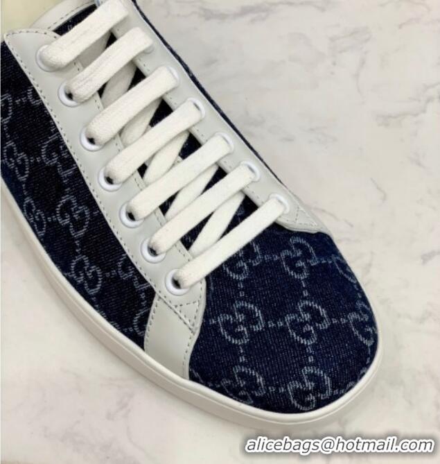 Original Cheap Gucci GG Canvas Ace Sneakers 71412 Navy Blue 2020