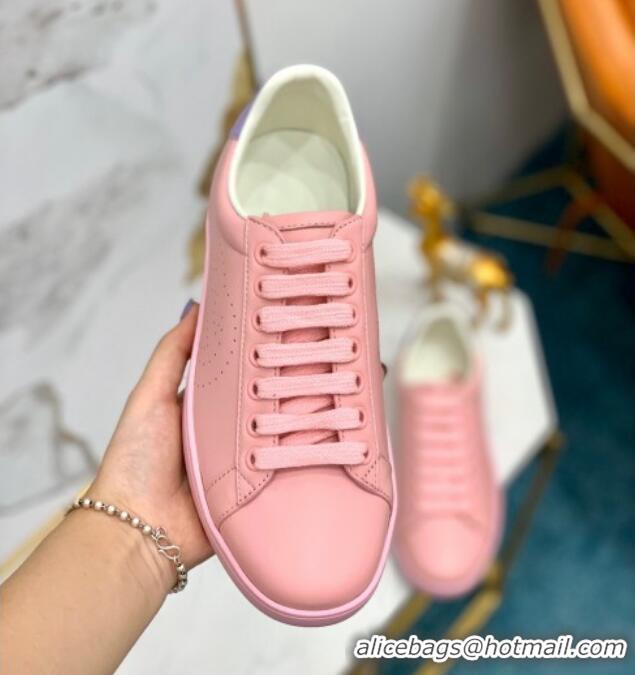 Stylish Gucci Leather Ace Sneakers with Interlocking G 71417 Pink/Purple 2020