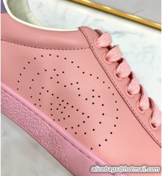 Stylish Gucci Leather Ace Sneakers with Interlocking G 71417 Pink/Purple 2020