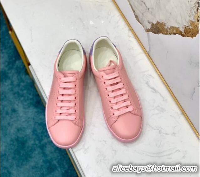 Stylish Gucci Leather Ace Sneakers with Interlocking G 71417 Pink/Purple 2020