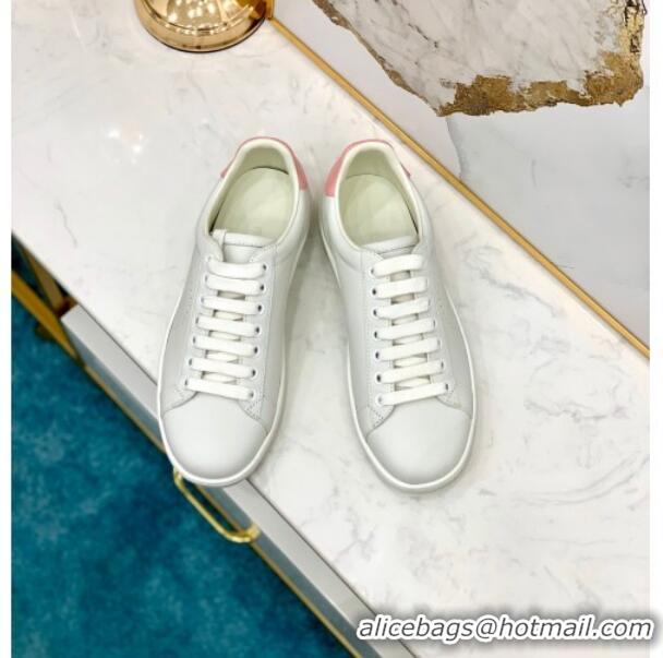 Good Quality Gucci Leather Ace Sneakers with Interlocking G 71417 White/Pink 2020