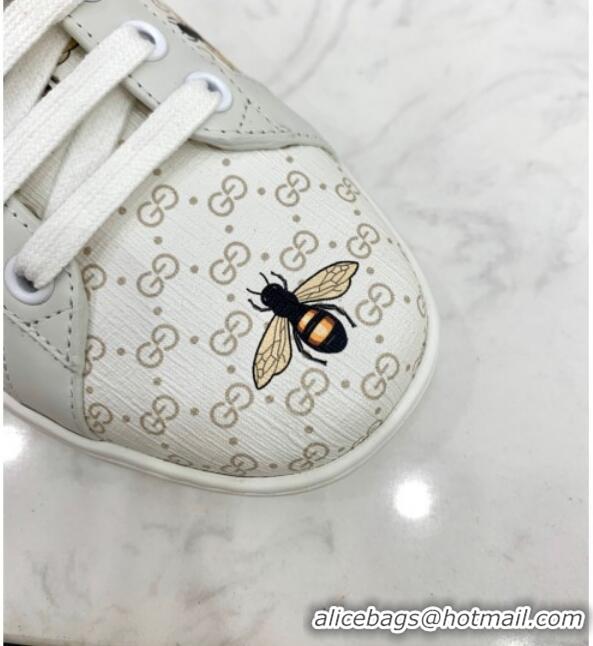 Grade Quality Gucci GG Bee Ace Sneakers with Interlocking G 71419 White 2020