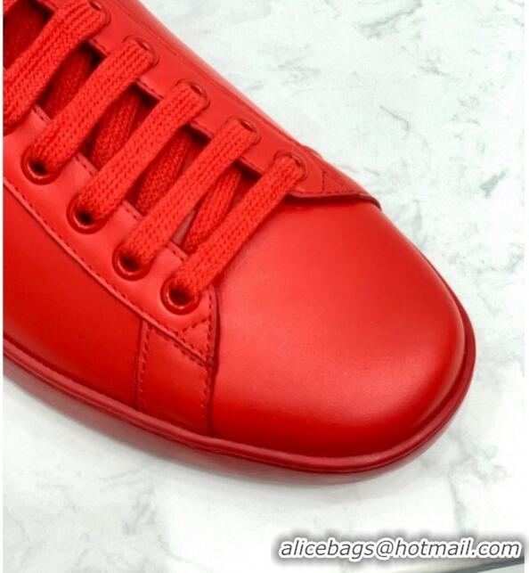 Charming Gucci Leather Ace Sneakers with Interlocking G 71419 Red/Burgundy 2020