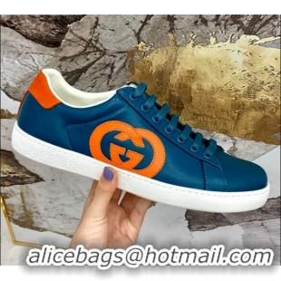 Good Product Gucci GG Flora Ace Sneakers 603172 Blue/Orange 2020