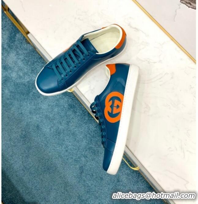 Good Product Gucci GG Flora Ace Sneakers 603172 Blue/Orange 2020