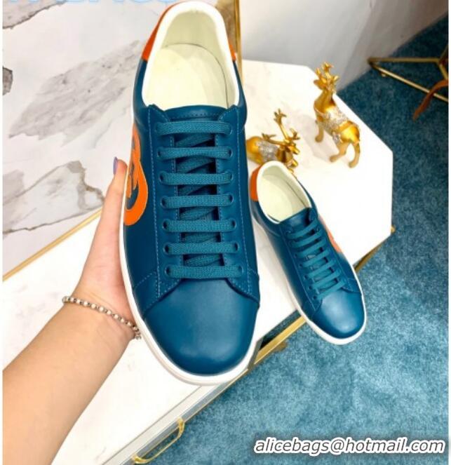 Good Product Gucci GG Flora Ace Sneakers 603172 Blue/Orange 2020