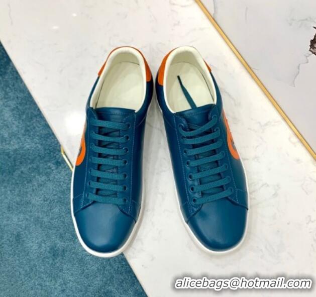 Good Product Gucci GG Flora Ace Sneakers 603172 Blue/Orange 2020