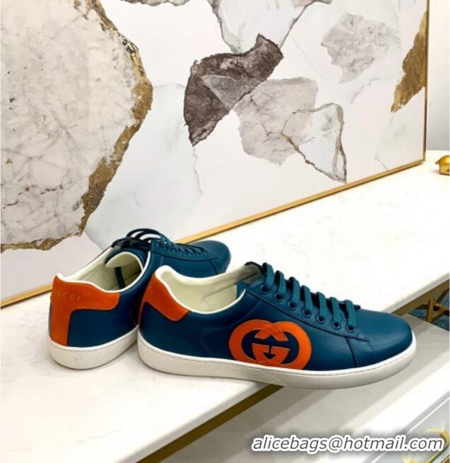 Good Product Gucci GG Flora Ace Sneakers 603172 Blue/Orange 2020