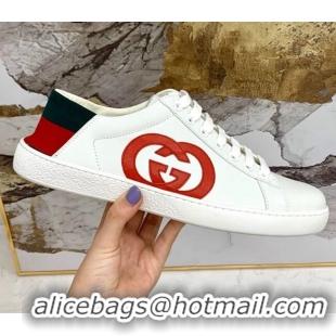 Trendy Design Gucci Web Leather Ace Sneakers with Interlocking G 603172 White 2020