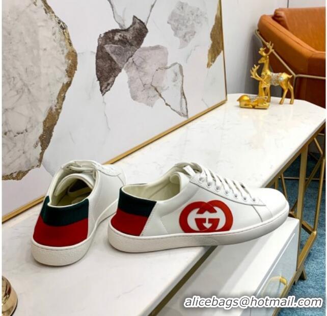 Trendy Design Gucci Web Leather Ace Sneakers with Interlocking G 603172 White 2020