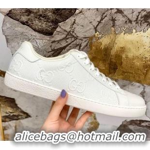 Fashion Gucci GG Mesh Leather Ace Sneakers 71424 White 2020