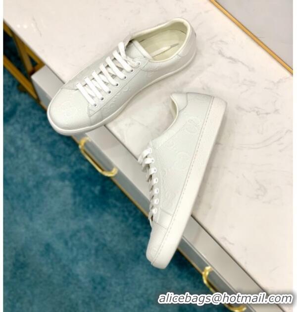 Fashion Gucci GG Mesh Leather Ace Sneakers 71424 White 2020