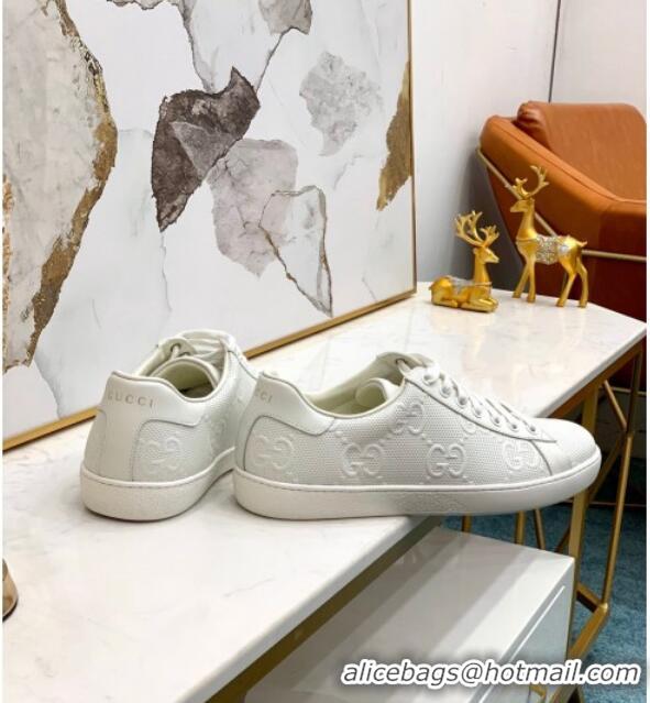 Fashion Gucci GG Mesh Leather Ace Sneakers 71424 White 2020