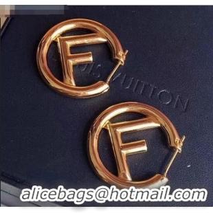 Cheap Price Fendi F Is Fendi Crinkle Metal Hoop Earrings F0802 Gold 2020