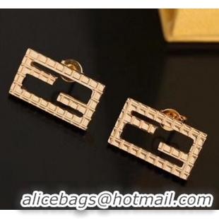 Good Quality Fendi Baguette FF Stud Earrings F2848 Gold 2020