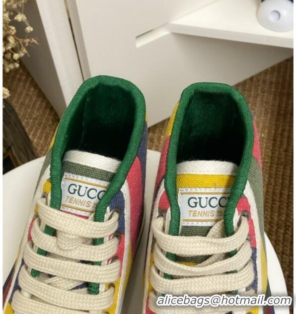 Top Grade Gucci Tennis 1977 High Top Sneakers in Rainbow Stripes 72015 2020