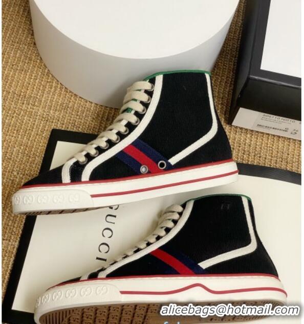 Low Price Gucci Tennis 1977 High Top Sneakers in Black Canvas 72019 2020