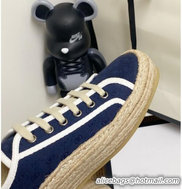 Good Quality Gucci GG Fabric Label Espadrille Sneakers 72020 Blue 2020