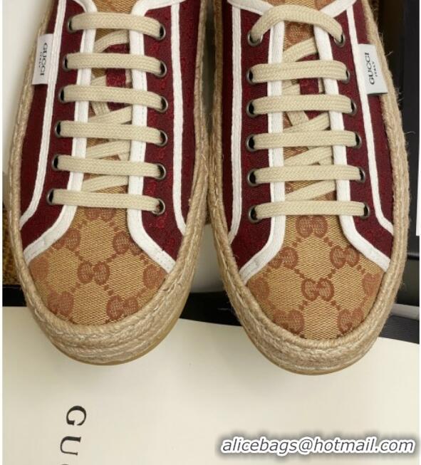 Latest Gucci GG Fabric Label Espadrille Sneakers 72020 Beige 2020