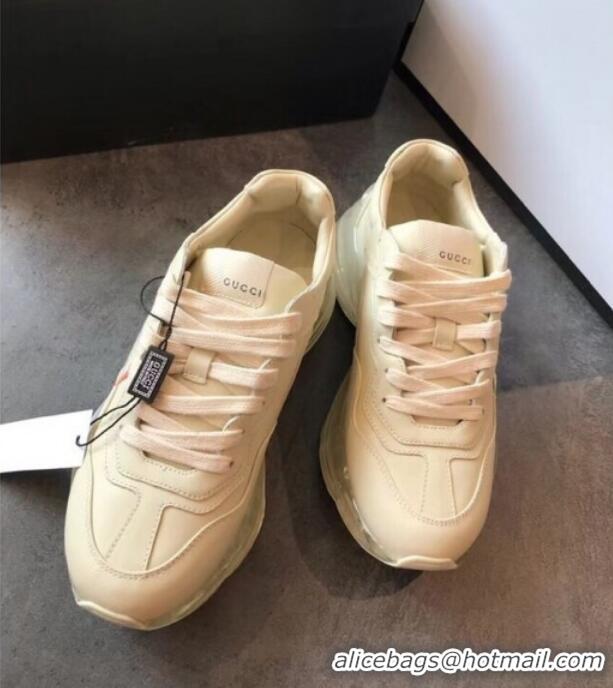 Good Product Gucci Rhyton Rainbow Logo Leather Sneakers with Transparent Sole 72208