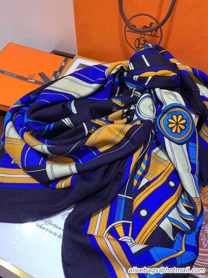 Best Price Hermes Silk and Cashmere Square Scarf 140x140cm H2080825 Blue 2020