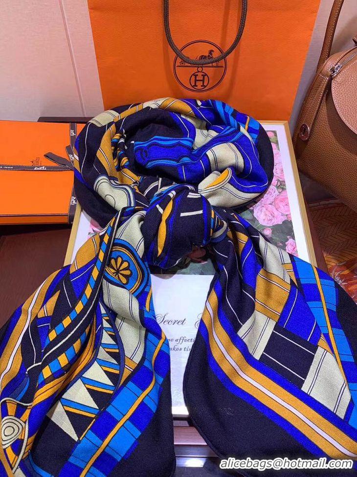 Best Price Hermes Silk and Cashmere Square Scarf 140x140cm H2080825 Blue 2020