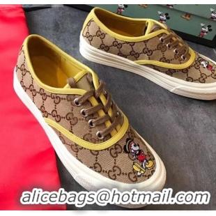 Charming Disney x Gucci GG Sneakers 72728 Yellow 2020