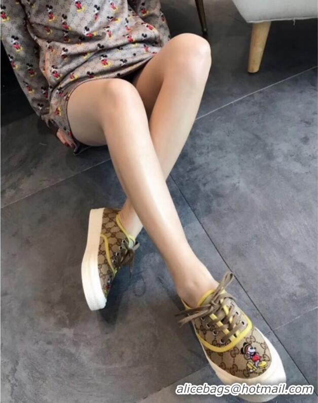 Charming Disney x Gucci GG Sneakers 72728 Yellow 2020