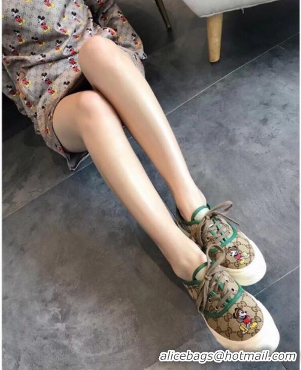 Most Popular Disney x Gucci GG Sneakers 72728 Green 2020 