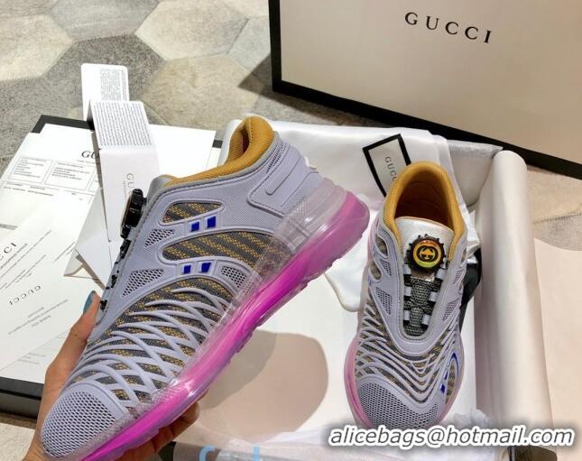 Practical Gucci Ultrapace R Sneakers 81745 Grey/Yellow 2020