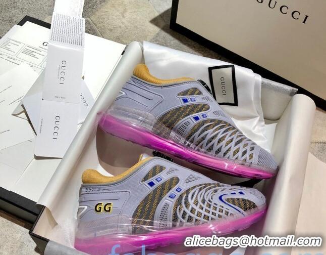 Practical Gucci Ultrapace R Sneakers 81745 Grey/Yellow 2020