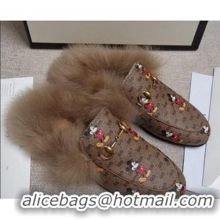 Best Grade Disney x Gucci Princetown Canvas Wool Slipper 81830 2020