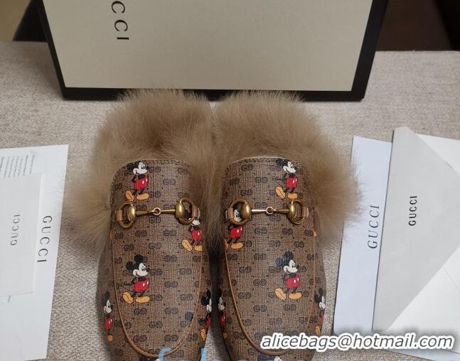 Best Grade Disney x Gucci Princetown Canvas Wool Slipper 81830 2020