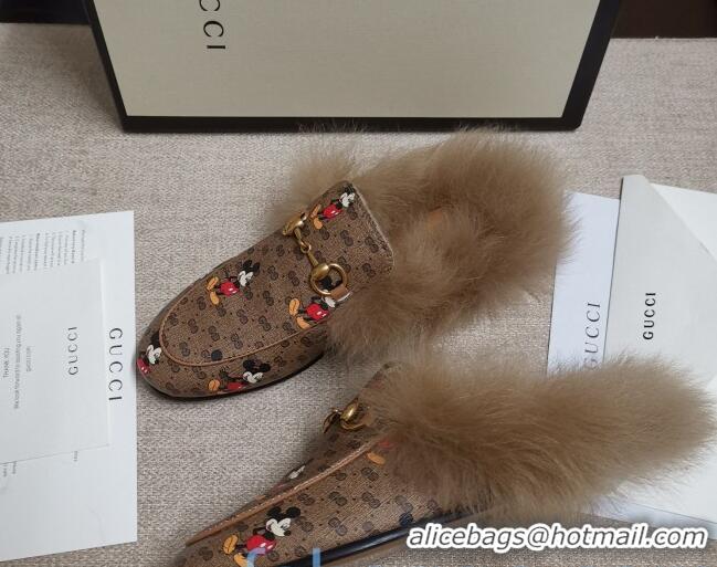 Best Grade Disney x Gucci Princetown Canvas Wool Slipper 81830 2020