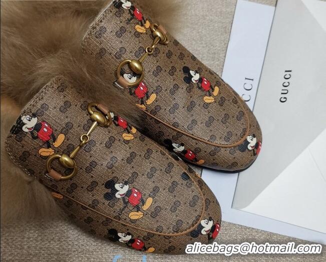 Best Grade Disney x Gucci Princetown Canvas Wool Slipper 81830 2020