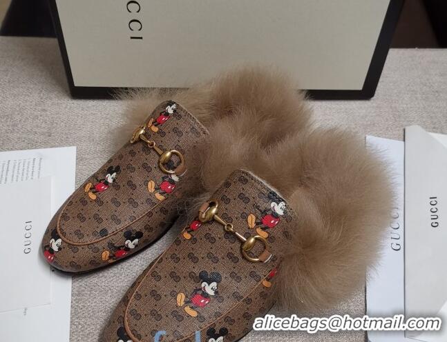 Best Grade Disney x Gucci Princetown Canvas Wool Slipper 81830 2020