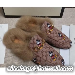 Good Product Disney x Gucci Princetown Canvas Wool Slipper 81831 2020