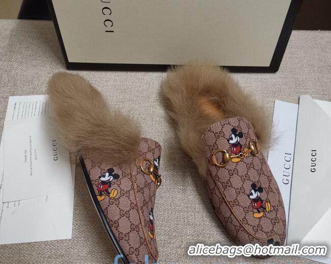 Good Product Disney x Gucci Princetown Canvas Wool Slipper 81831 2020