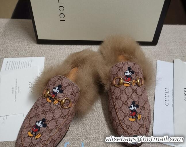 Good Product Disney x Gucci Princetown Canvas Wool Slipper 81831 2020