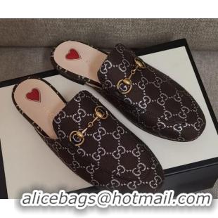 Top Grade Disney x Gucci Princetown GG Silver Lamé Slipper 475094 Brown 2020