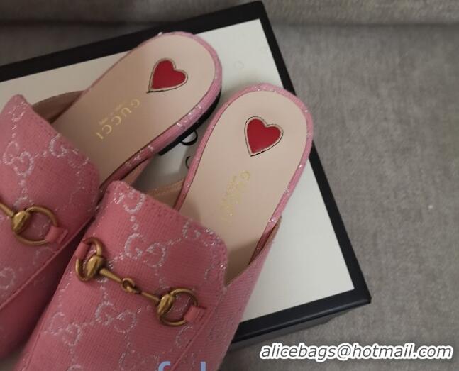 Lower Price Disney x Gucci Princetown GG Silver Lamé Slipper 475094 Pink 2020