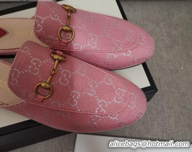 Lower Price Disney x Gucci Princetown GG Silver Lamé Slipper 475094 Pink 2020